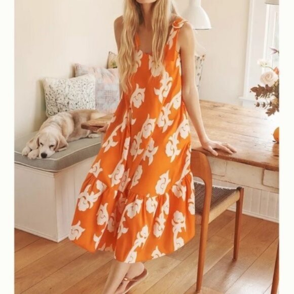 Anthropologie Exquise Phoebe Flounced Tiered Boho Dress, XL - Picture 1 of 5